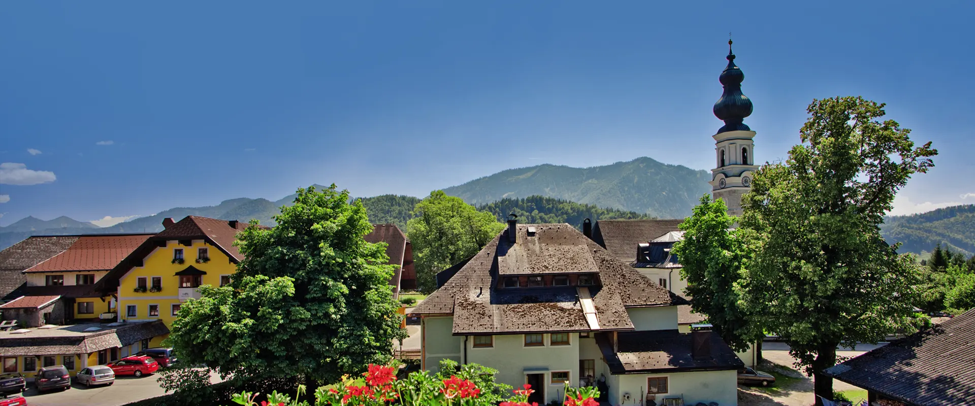 Pension Schierl Salzkammergut - Aussicht vom Balkon